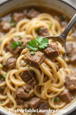 8. Beef and Shirataki Noodle Stroganoff