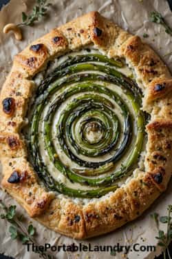 8. Charred Asparagus and Leek Galette with Cashew Ricotta