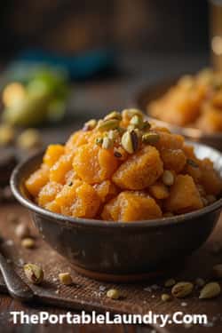 8. Dudhi (Bottle Gourd) Halwa with Nuts