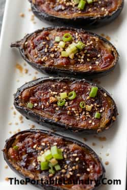 Crispy Japanese Eggplant - Zero oil recipe (Served)