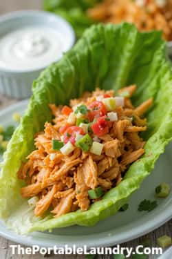 Keto Crockpot Buffalo Chicken Lettuce Boats (Low-Carb)-completed