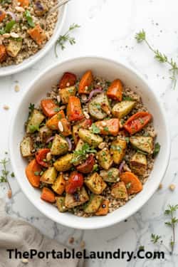 Mediterranean Roasted Vegetables (Zero Oil Recipe)-served