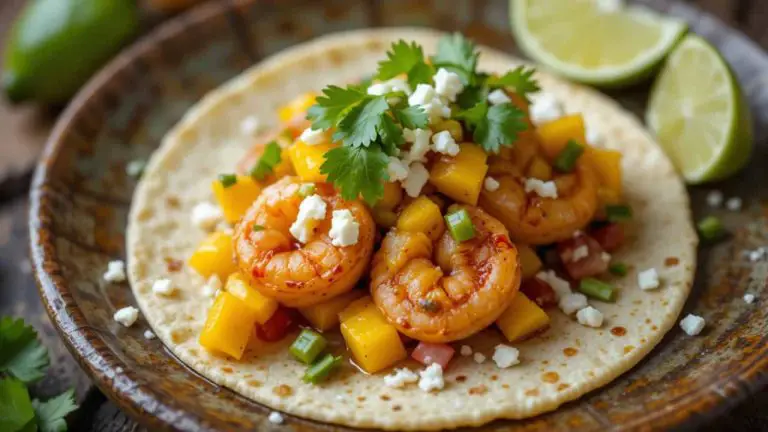 Bobby Flay Shrimp Tacos with Mango Salsa (Light Dinner Idea)