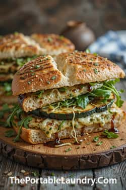 Cheesy Garlic Zucchini Steak Sandwiches-served