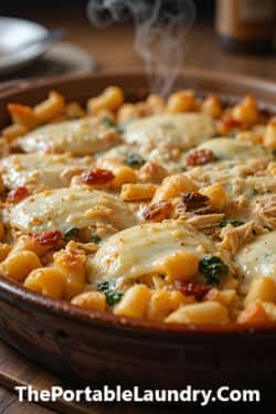 Chicken Pasta Bake with Sun-Dried Tomatoes-served