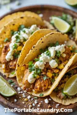 Mexican Street Corn Chicken Tacos (Comfort Dinner Recipe) - completed