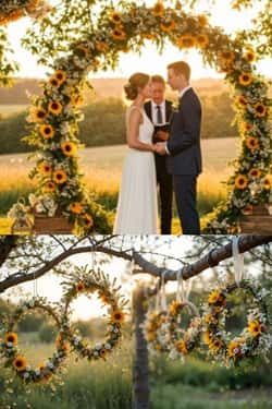 1. Hanging Floral Hoops with Wildflowers