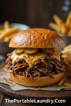 1. Oven-Roasted Shredded Beef Sandwiches