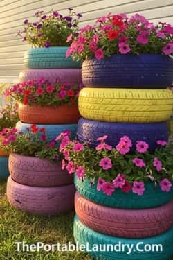 1. Tire Planters Reimagined