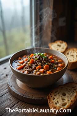 12. Rustic Shredded Beef & Barley Stew