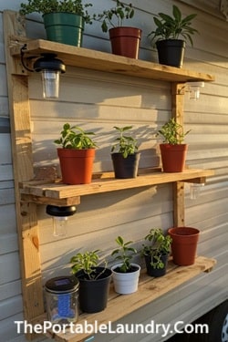 13. Clever Use of Vertical Space with Shelves