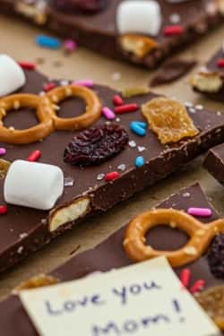 13. DIY Chocolate Bark with Hidden Notes