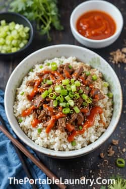 2. Asian-Inspired Shredded Beef Rice Bowl