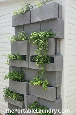 3. Cinder Block Vertical Garden