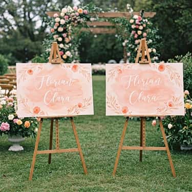 4. Watercolor Signage for Soft Romance