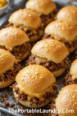 6. Garlic Butter Shredded Beef Sliders
