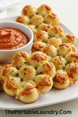 7. Cheesy Garlic Bread Flowers
