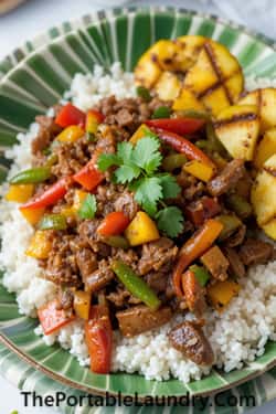 7. Tropical Shredded Beef Bowls (Cuban Ropa Vieja Twist)