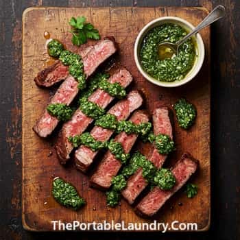 1. Grilled Steak Strips with Chimichurri Drizzle
