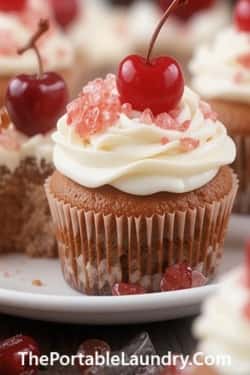11. Cherry Cola Cupcakes with Vanilla Frosting