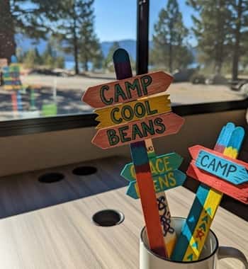 12. Craft Stick Camp Signs