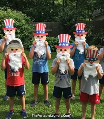 12. Paper Plate Uncle Sam Masks