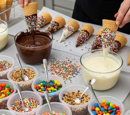 13. Ice Cream Cone Dipping Bar