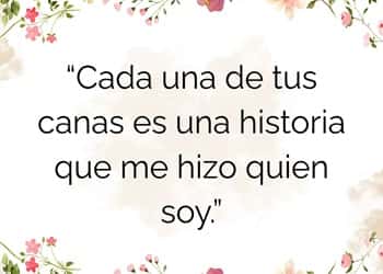 “Cada una de tus canas es una historia que me hizo quien soy.”
