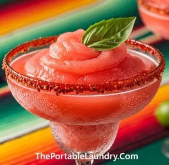 15. Frozen Strawberry Basil Margarita (Mocktail or Cocktail)