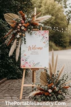 18. Watercolor Welcome Sign on Easel