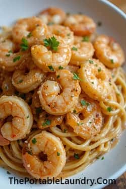 2. Creamy Cajun Shrimp Pasta (Spicy in 20)