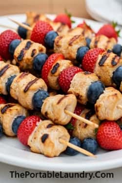 2. Red, White & Blueberry Chicken Skewers