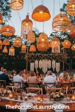 3. Hanging Rattan Lantern Canopy
