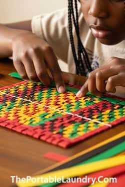 4. Mini Kente Paper Weaving