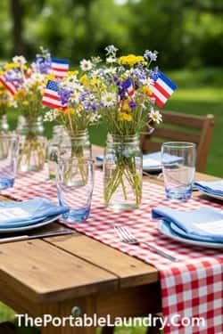 5. Checkerboard Tablecloth with a Twist