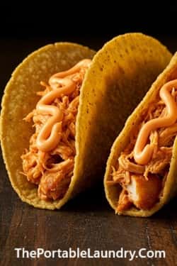 7. Crispy Chicken Tacos with Firecracker Sauce
