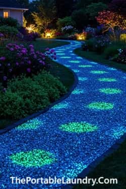 7. Glow-in-the-Dark Pebble Path