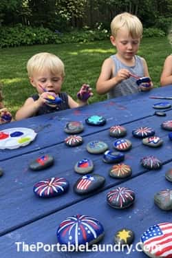 7. Patriotic Rock Painting
