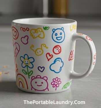 7. Scribble Mug with Oil-Based Markers
