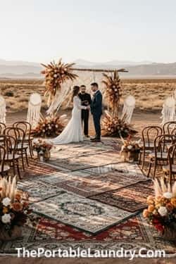 7. Vintage Rugs as Aisle Runners