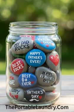 8. “My Dad Rocks” Painted Stones