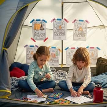 9. Color-by-Camping Printables