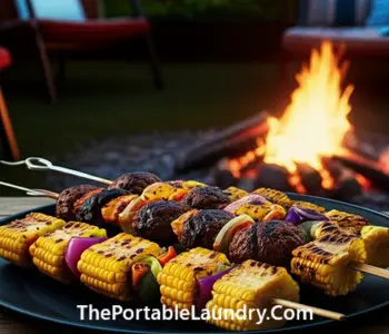BBQ Ground Beef & Corn Skewers-completed
