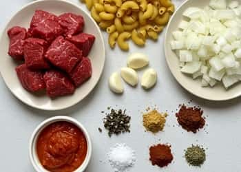 Ingredients for Hamburger Macaroni soup