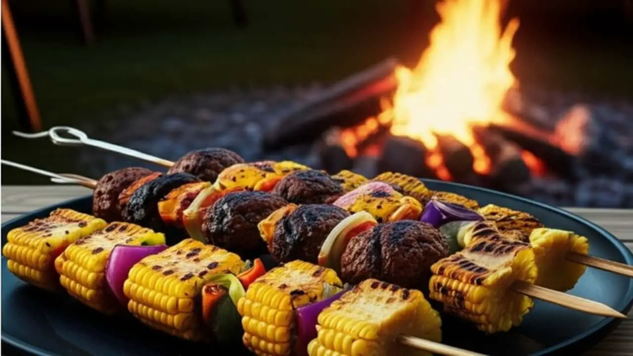bbq ground beef and corn skewers-featured