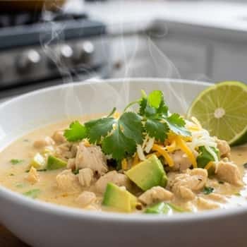 1. Creamy Avocado White Chicken Chili