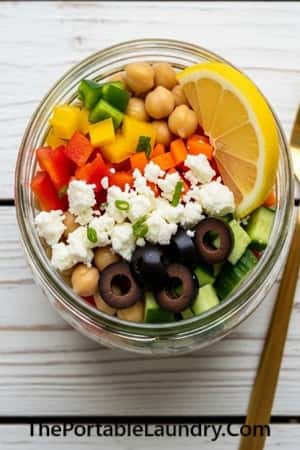 1. Rainbow Chickpea Salad Jars