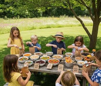 10. DIY Trail Mix Bar with Camp Labels