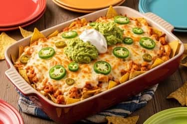 10. Spicy White Chili Chicken Nacho Bake