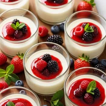 11. Chilled Vanilla Panna Cotta with Berry Sauce
